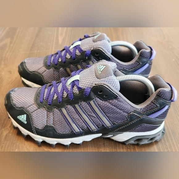 Adidas Womens Thrasher C76332 Gray Purple Lace Up Low Top Running Shoes Size 7 - Picture 2 of 12